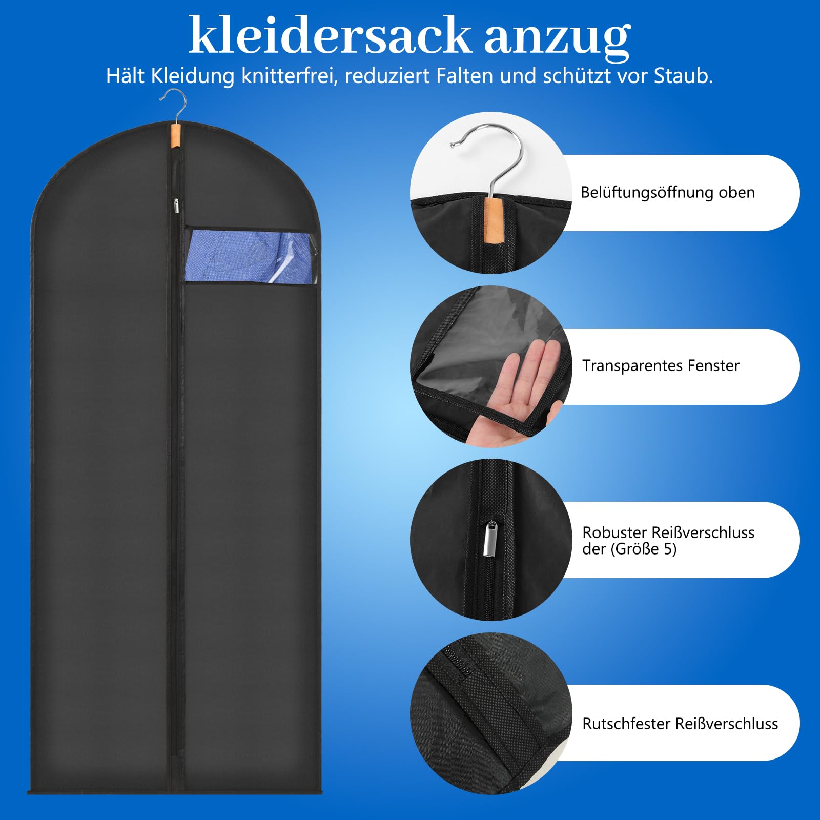Atmungsaktive Kleidersäcke (3er-Set)